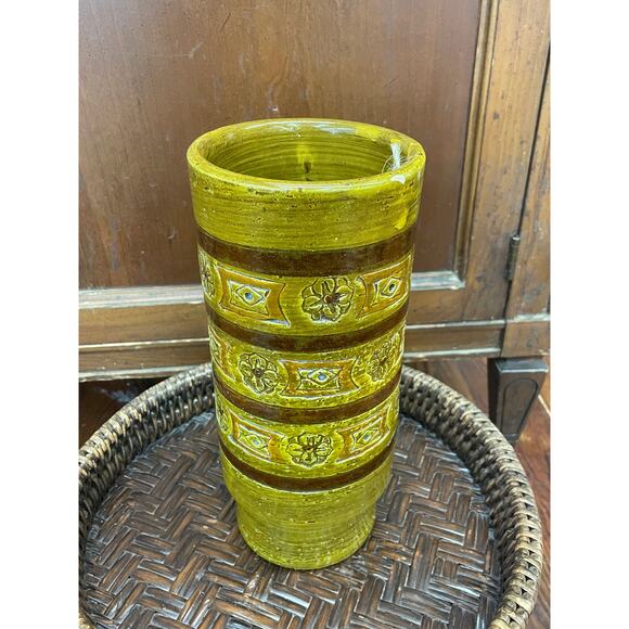 Bitossi Green Art Pottery Vase by Aldo Londi for Rosenthal Netter, Signed Italy - Picture 5 of 7